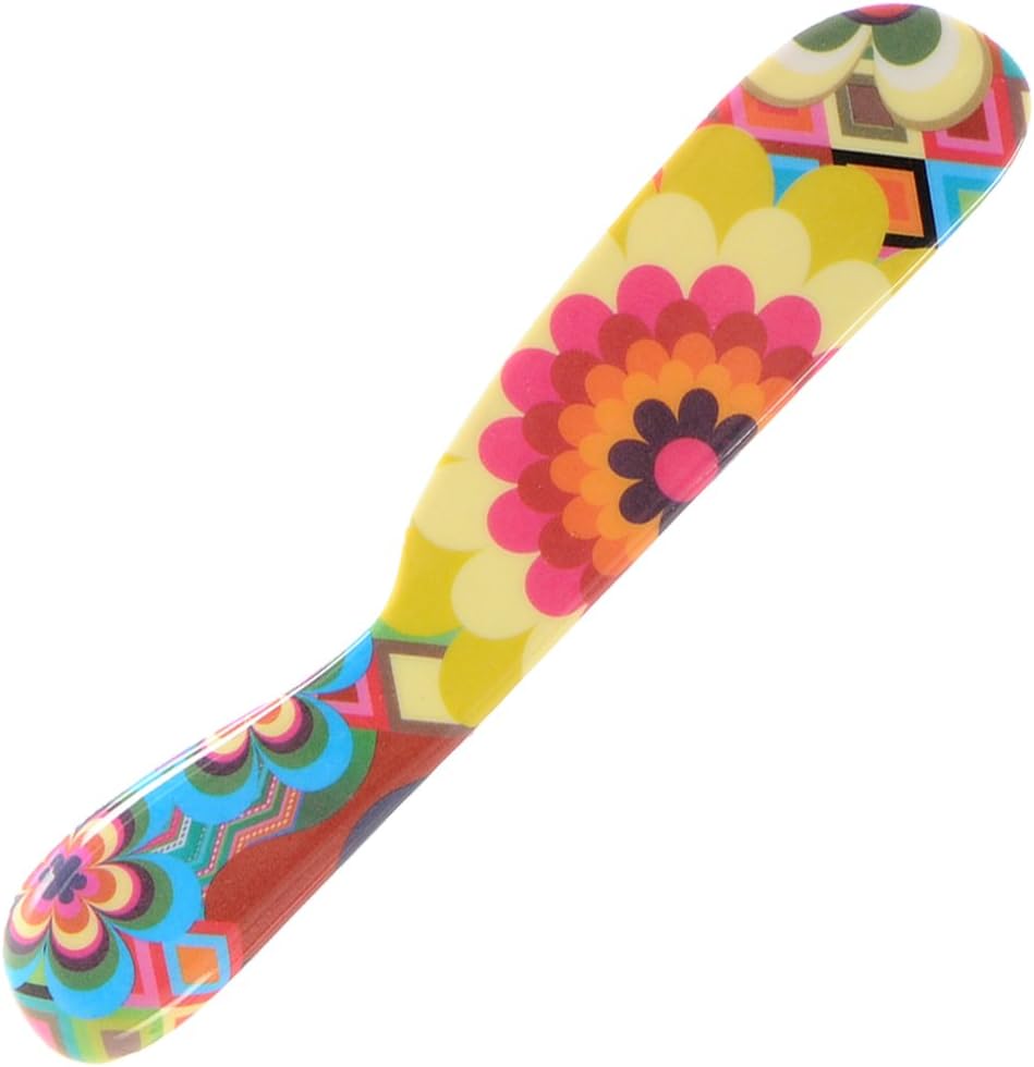6" Melamine Butter Spreader 4-Piece Set-Designer Fun Vibrant Colorful Knives for Cream Cheese, Jam, Jelly, Mayo, Frosting, Sandwich-Shatterproof BPA Free Dishwasher Safe, 6-inch, Floral
