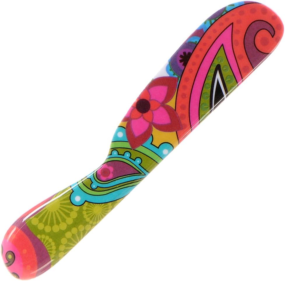 6" Melamine Butter Spreader 4-Piece Set-Designer Fun Vibrant Colorful Knives for Cream Cheese, Jam, Jelly, Mayo, Frosting, Sandwich-Shatterproof BPA Free Dishwasher Safe, 6-inch, Floral