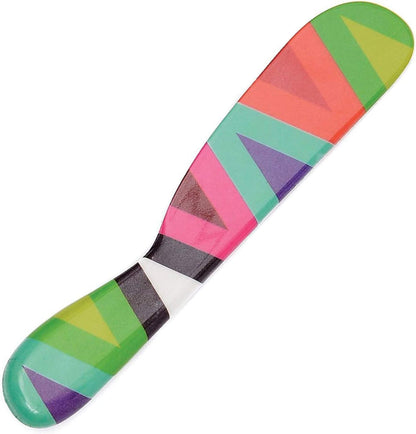 6" Melamine Butter Spreader 4-Piece Set-Designer Fun Vibrant Colorful Knives for Cream Cheese, Jam, Jelly, Mayo, Frosting, Sandwich-Shatterproof BPA Free Dishwasher Safe, 6-inch, Floral