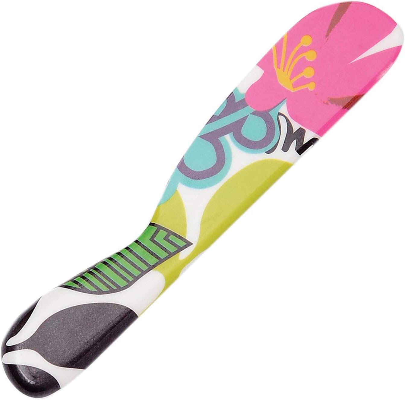 6" Melamine Butter Spreader 4-Piece Set-Designer Fun Vibrant Colorful Knives for Cream Cheese, Jam, Jelly, Mayo, Frosting, Sandwich-Shatterproof BPA Free Dishwasher Safe, 6-inch, Floral