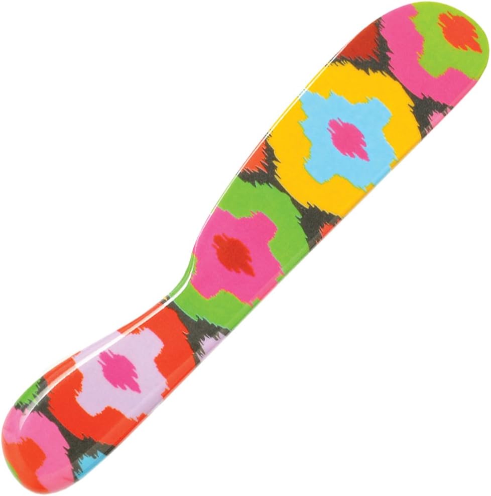 6" Melamine Butter Spreader 4-Piece Set-Designer Fun Vibrant Colorful Knives for Cream Cheese, Jam, Jelly, Mayo, Frosting, Sandwich-Shatterproof BPA Free Dishwasher Safe, 6-inch, Floral