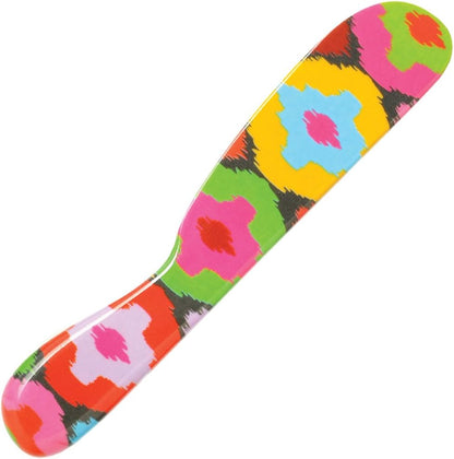 6" Melamine Butter Spreader 4-Piece Set-Designer Fun Vibrant Colorful Knives for Cream Cheese, Jam, Jelly, Mayo, Frosting, Sandwich-Shatterproof BPA Free Dishwasher Safe, 6-inch, Floral