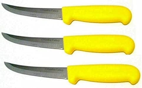 Columbia Cutlery 6 in. Yellow Boning/Fillet Knife - Curved & Stiff (Single Boning Knife)