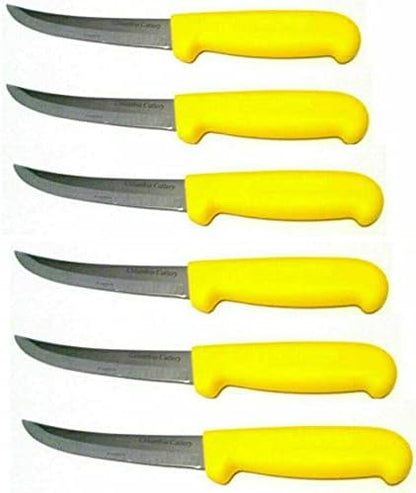 Columbia Cutlery 6 in. Yellow Boning/Fillet Knife - Curved & Stiff (Single Boning Knife)