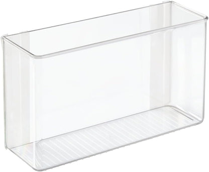 Plastic Adhesive Mount Storage Organizer Container for Kitchen or Pantry Wall Organization - Space Saving Holder for Sandwich Bags, Foil - 11" Wide - Ligne Collection - Clear