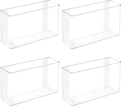Plastic Adhesive Mount Storage Organizer Container for Kitchen or Pantry Wall Organization - Space Saving Holder for Sandwich Bags, Foil - 11" Wide - Ligne Collection - Clear