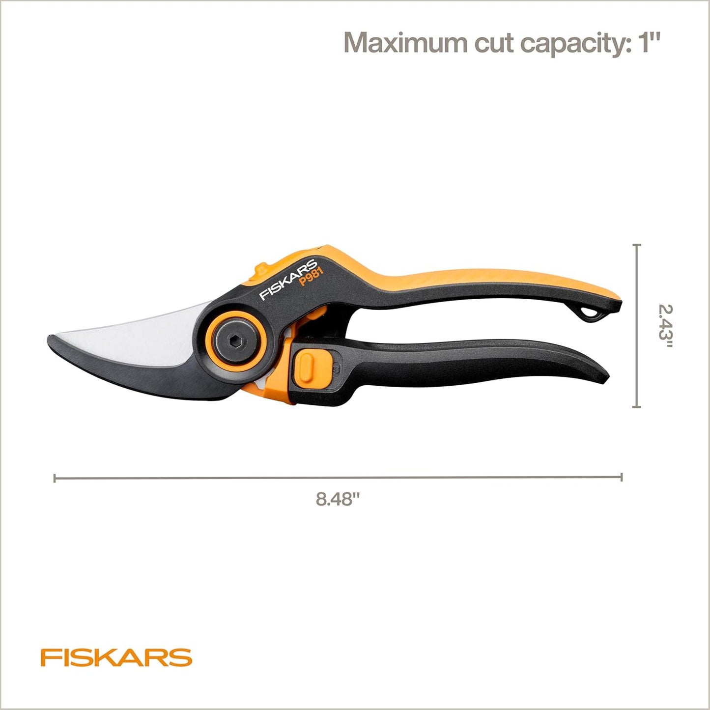 Bypass Pruning Shears, Branch Cutter with 5/8" Cut Capacity, Garden Shears with Sharp Steel Blade, Rust Resistant, Ergonomic Pruners with Comfort Handle and Safety Lock, Gardening Hand Tools