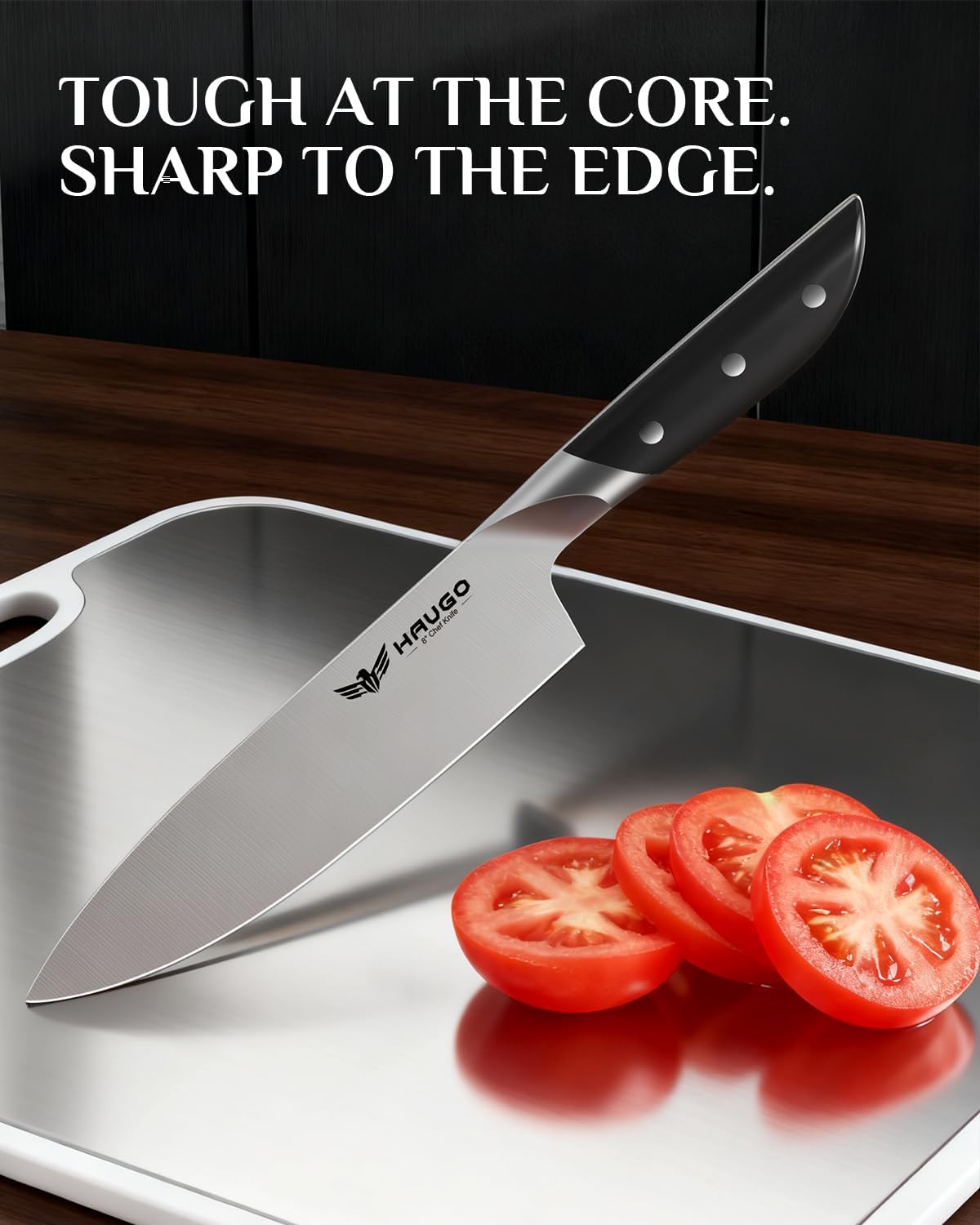 Kitchen Knife Set with Block: 14-Piece German Stainless Steel Full Tang Professional Knife - Comfortable Grip Reduces Hand Fatigue 30% - Dishwasher Safe & Sharpener - White Knife Set for Cooking