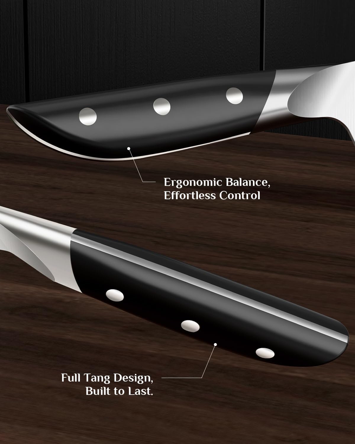 Kitchen Knife Set with Block: 14-Piece German Stainless Steel Full Tang Professional Knife - Comfortable Grip Reduces Hand Fatigue 30% - Dishwasher Safe & Sharpener - White Knife Set for Cooking