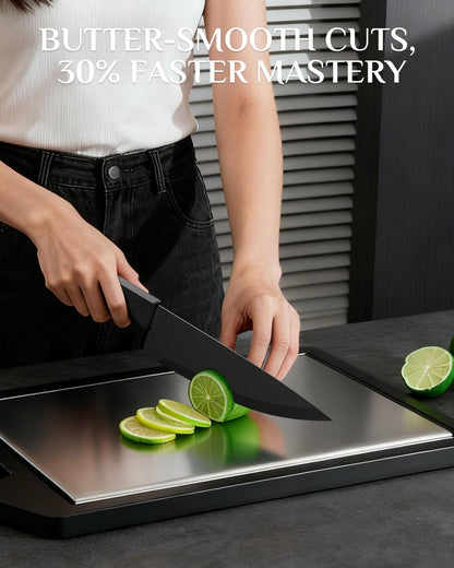 Kitchen Knife Set with Block: 14-Piece German Stainless Steel Full Tang Professional Knife - Comfortable Grip Reduces Hand Fatigue 30% - Dishwasher Safe & Sharpener - White Knife Set for Cooking