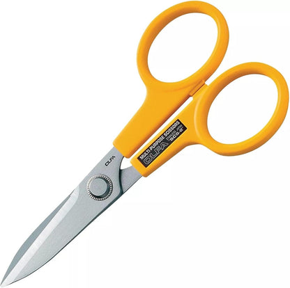 5" Serrated Stainless Steel Scissors (SCS-1) - Aviation-Grade Rivet | Heavy Duty 5" stainless steel serrated blade, aviation rivet, ABS handle - Cuts various materials - Industrial, Pro, Crafter