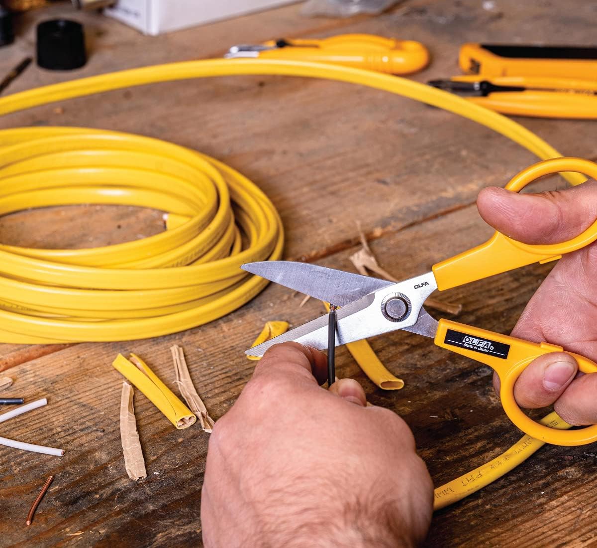 5" Serrated Stainless Steel Scissors (SCS-1) - Aviation-Grade Rivet | Heavy Duty 5" stainless steel serrated blade, aviation rivet, ABS handle - Cuts various materials - Industrial, Pro, Crafter