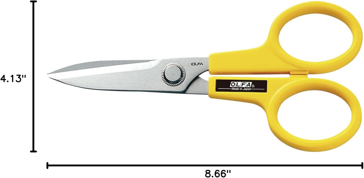 5" Serrated Stainless Steel Scissors (SCS-1) - Aviation-Grade Rivet | Heavy Duty 5" stainless steel serrated blade, aviation rivet, ABS handle - Cuts various materials - Industrial, Pro, Crafter