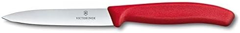 4-Inch Swiss Classic Paring Knife with Straight Blade, Spear Point, Red
