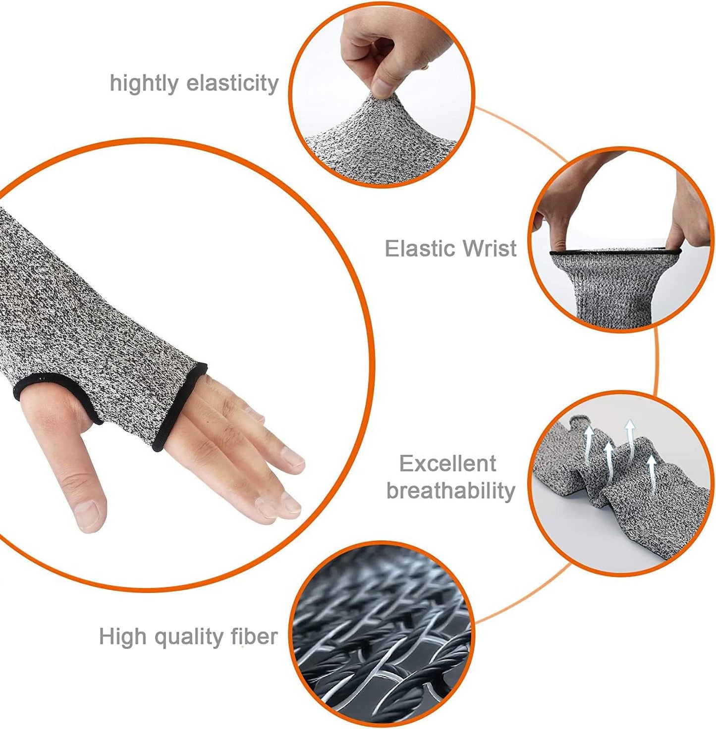 Protective Arm Sleeves, Cut Heat Resistant Arm Protectors Anti Abrasion Safety Armband for Garden Kitchen Work 1 Pair