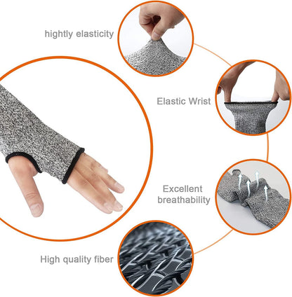 Protective Arm Sleeves, Cut Heat Resistant Arm Protectors Anti Abrasion Safety Armband for Garden Kitchen Work 1 Pair