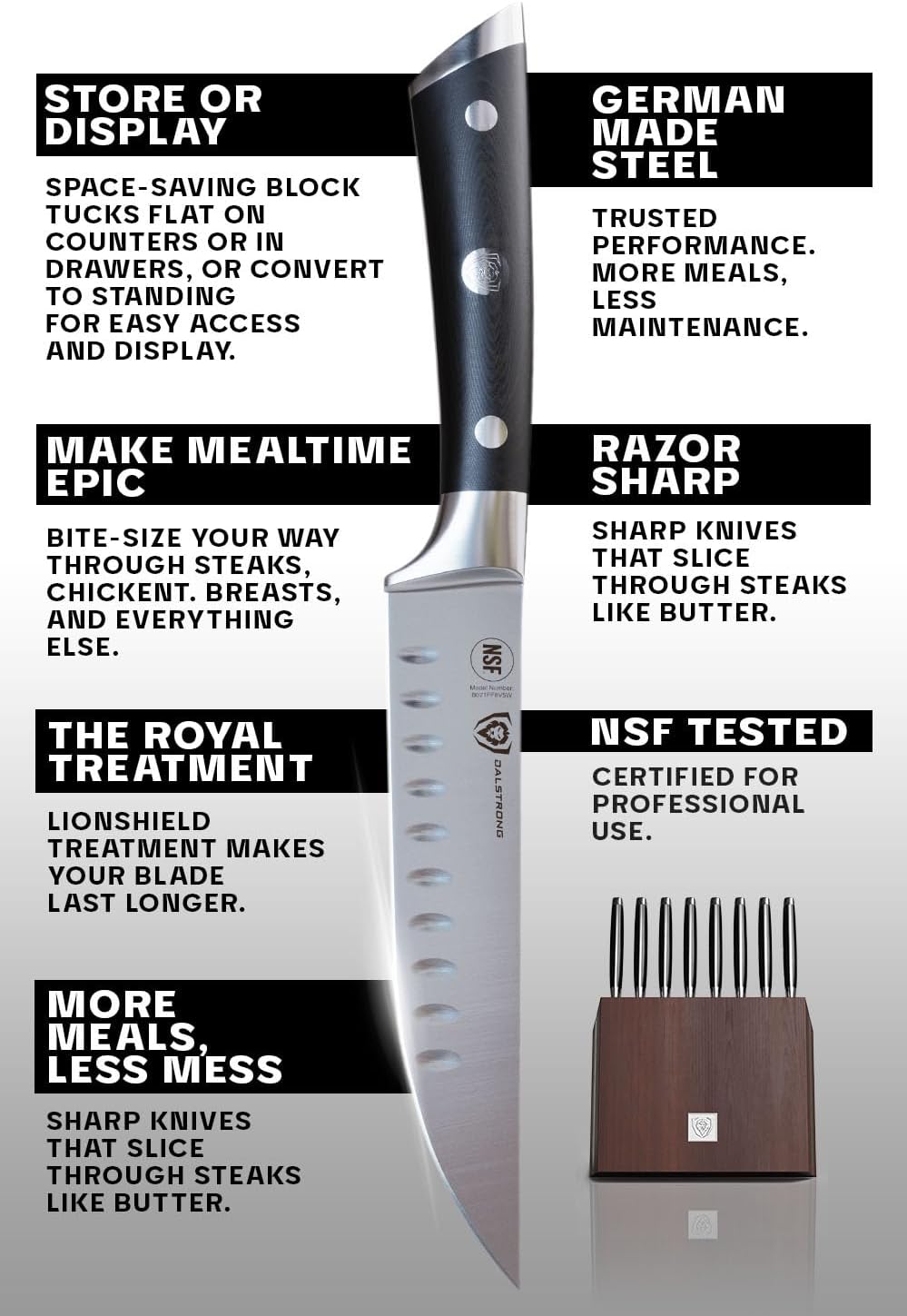 8-Pc Steak Knife Set, 5" - German HC Steel