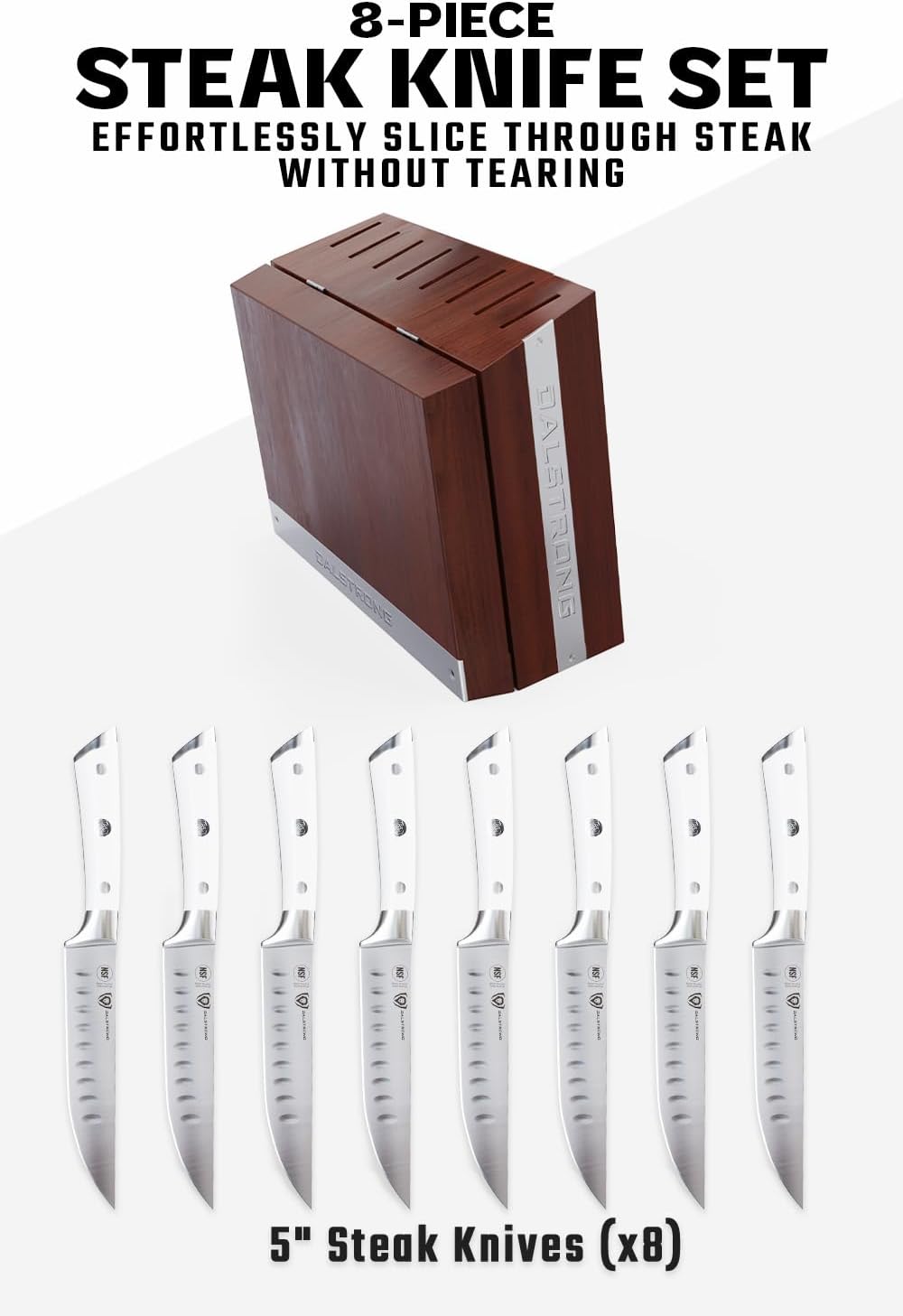 8-Pc Steak Knife Set, 5" - German HC Steel