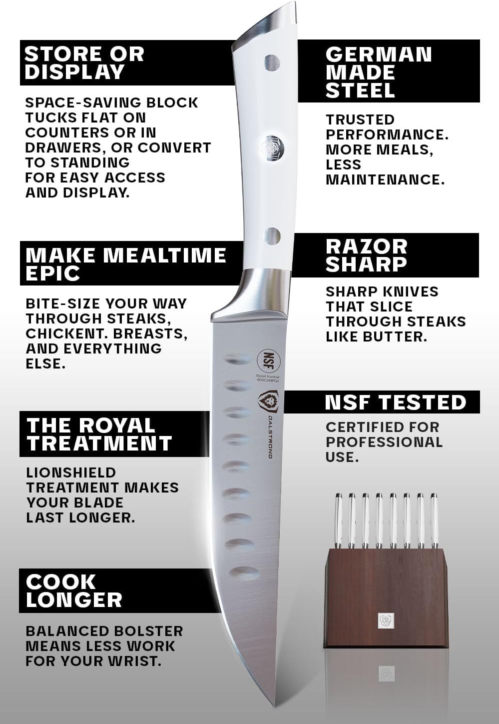 8-Pc Steak Knife Set, 5" - German HC Steel