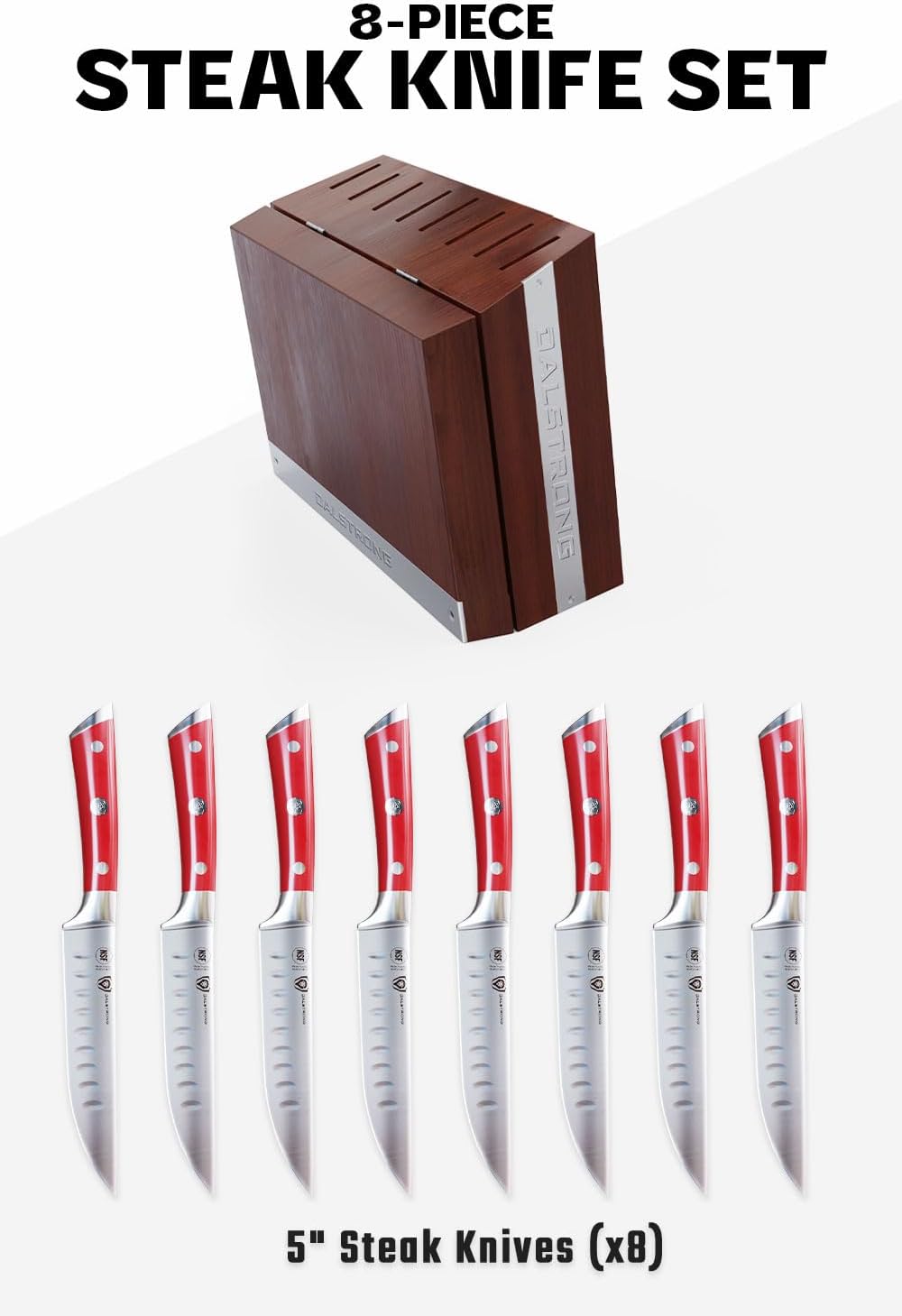 8-Pc Steak Knife Set, 5" - German HC Steel