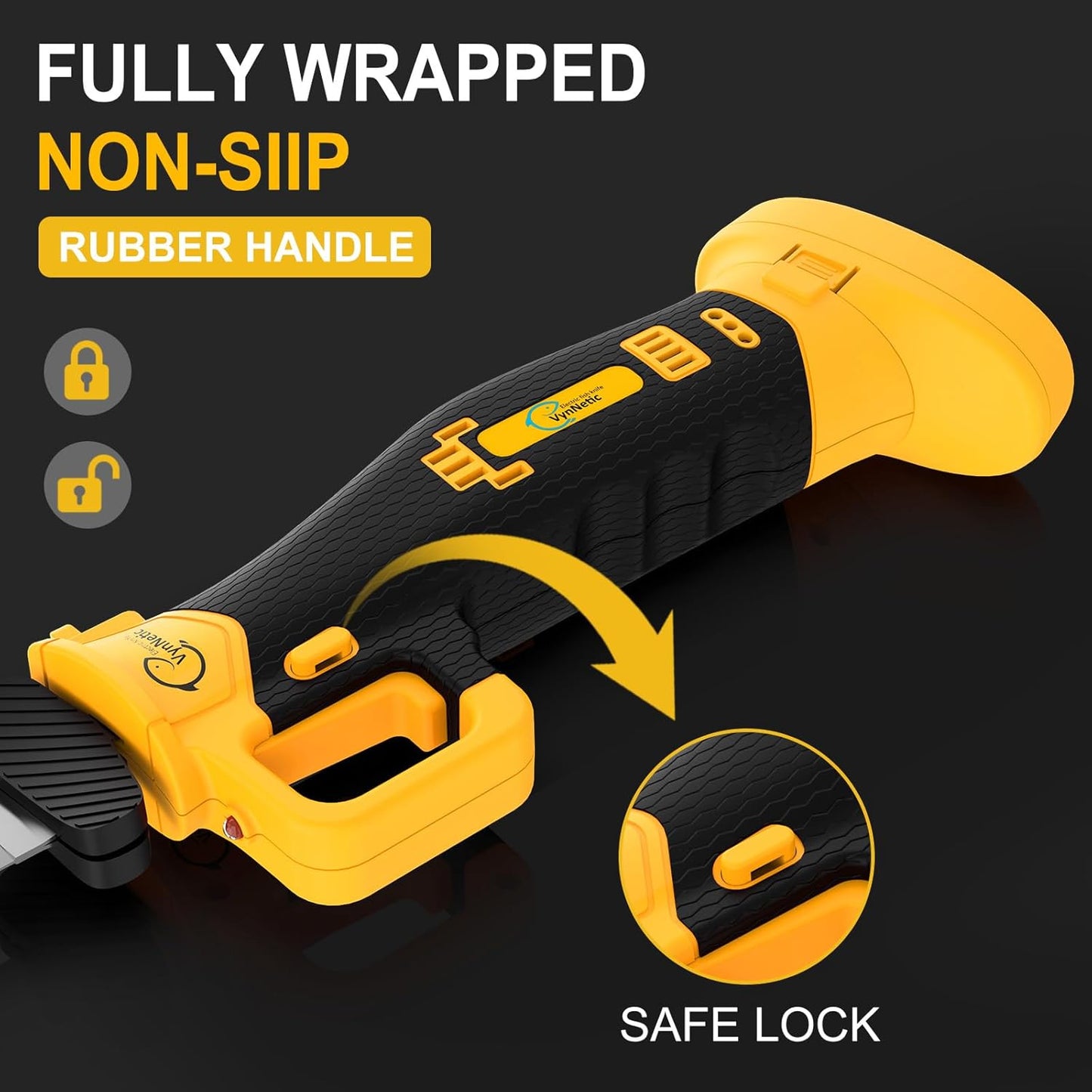 Electric Fillet Knife for Fish - Rechargeable Cordless Electric Knife With Non-Slip Grip Handle & 4 Ti-Nitride S.S. Coated Non-Stick Blades, 2 Batteriess Charger and Case For Fishing