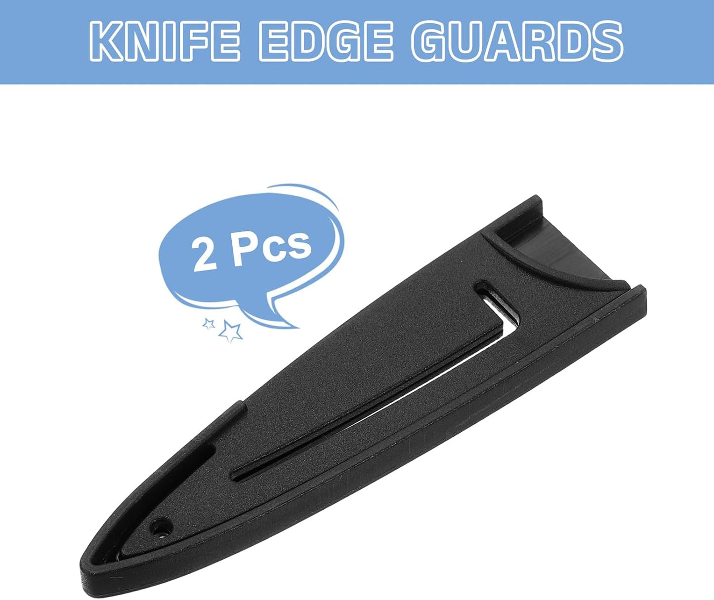 2 Pack PP Safety Knife Cover Sleeves, Blade Edge Guards Protector, Universal Knife Sheath for 3.5" Paring Knife, Black
