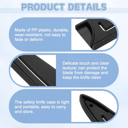 2 Pack PP Safety Knife Cover Sleeves, Blade Edge Guards Protector, Universal Knife Sheath for 3.5" Paring Knife, Black