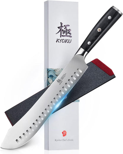 5" Serrated Cheese Knife - German Steel Cheese Slicer with Sheath | German 1.4116 Stainless Steel Full Tang Hollow Blade, Pakkawood Handle, Hard Soft Cheese Slicing Knife With Gift Box