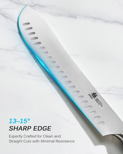 5" Serrated Cheese Knife - German Steel Cheese Slicer with Sheath | German 1.4116 Stainless Steel Full Tang Hollow Blade, Pakkawood Handle, Hard Soft Cheese Slicing Knife With Gift Box
