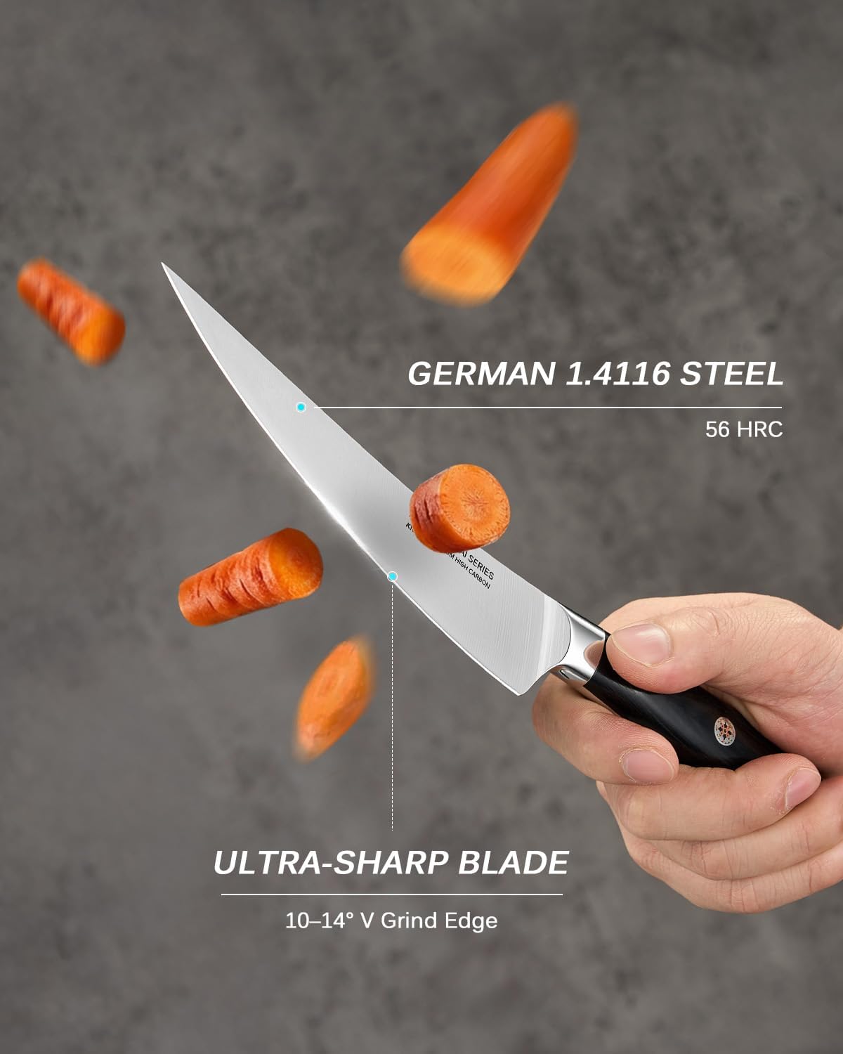 5" Serrated Cheese Knife - German Steel Cheese Slicer with Sheath | German 1.4116 Stainless Steel Full Tang Hollow Blade, Pakkawood Handle, Hard Soft Cheese Slicing Knife With Gift Box