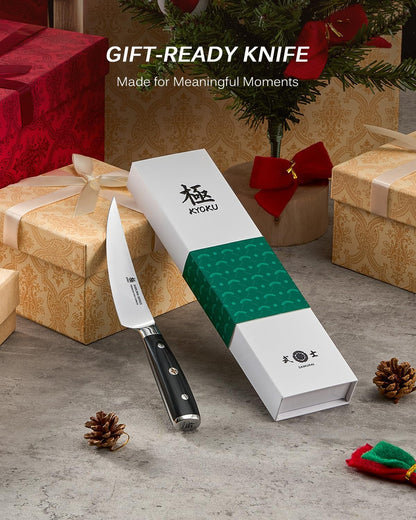 5" Serrated Cheese Knife - German Steel Cheese Slicer with Sheath | German 1.4116 Stainless Steel Full Tang Hollow Blade, Pakkawood Handle, Hard Soft Cheese Slicing Knife With Gift Box