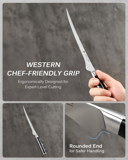 5" Serrated Cheese Knife - German Steel Cheese Slicer with Sheath | German 1.4116 Stainless Steel Full Tang Hollow Blade, Pakkawood Handle, Hard Soft Cheese Slicing Knife With Gift Box