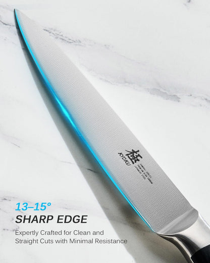 5" Serrated Cheese Knife - German Steel Cheese Slicer with Sheath | German 1.4116 Stainless Steel Full Tang Hollow Blade, Pakkawood Handle, Hard Soft Cheese Slicing Knife With Gift Box