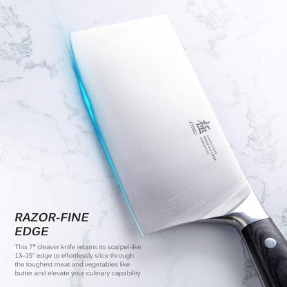 5" Serrated Cheese Knife - German Steel Cheese Slicer with Sheath | German 1.4116 Stainless Steel Full Tang Hollow Blade, Pakkawood Handle, Hard Soft Cheese Slicing Knife With Gift Box