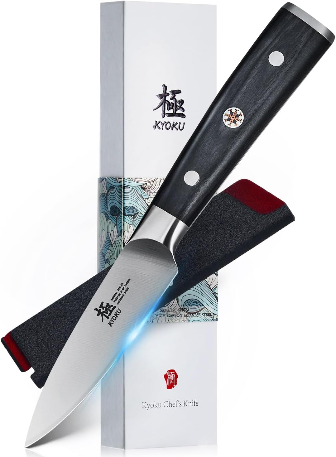 5" Serrated Cheese Knife - German Steel Cheese Slicer with Sheath | German 1.4116 Stainless Steel Full Tang Hollow Blade, Pakkawood Handle, Hard Soft Cheese Slicing Knife With Gift Box