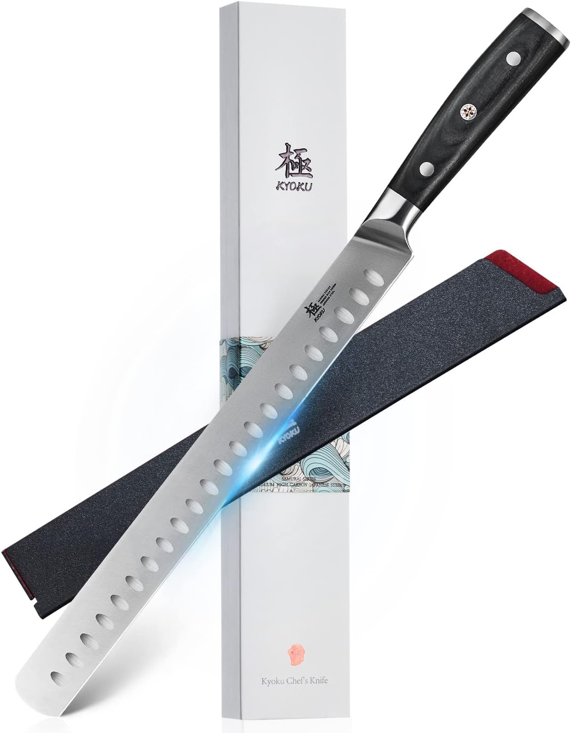 5" Serrated Cheese Knife - German Steel Cheese Slicer with Sheath | German 1.4116 Stainless Steel Full Tang Hollow Blade, Pakkawood Handle, Hard Soft Cheese Slicing Knife With Gift Box