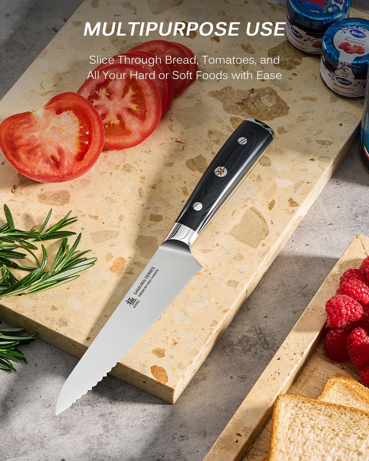 5" Serrated Cheese Knife - German Steel Cheese Slicer with Sheath | German 1.4116 Stainless Steel Full Tang Hollow Blade, Pakkawood Handle, Hard Soft Cheese Slicing Knife With Gift Box