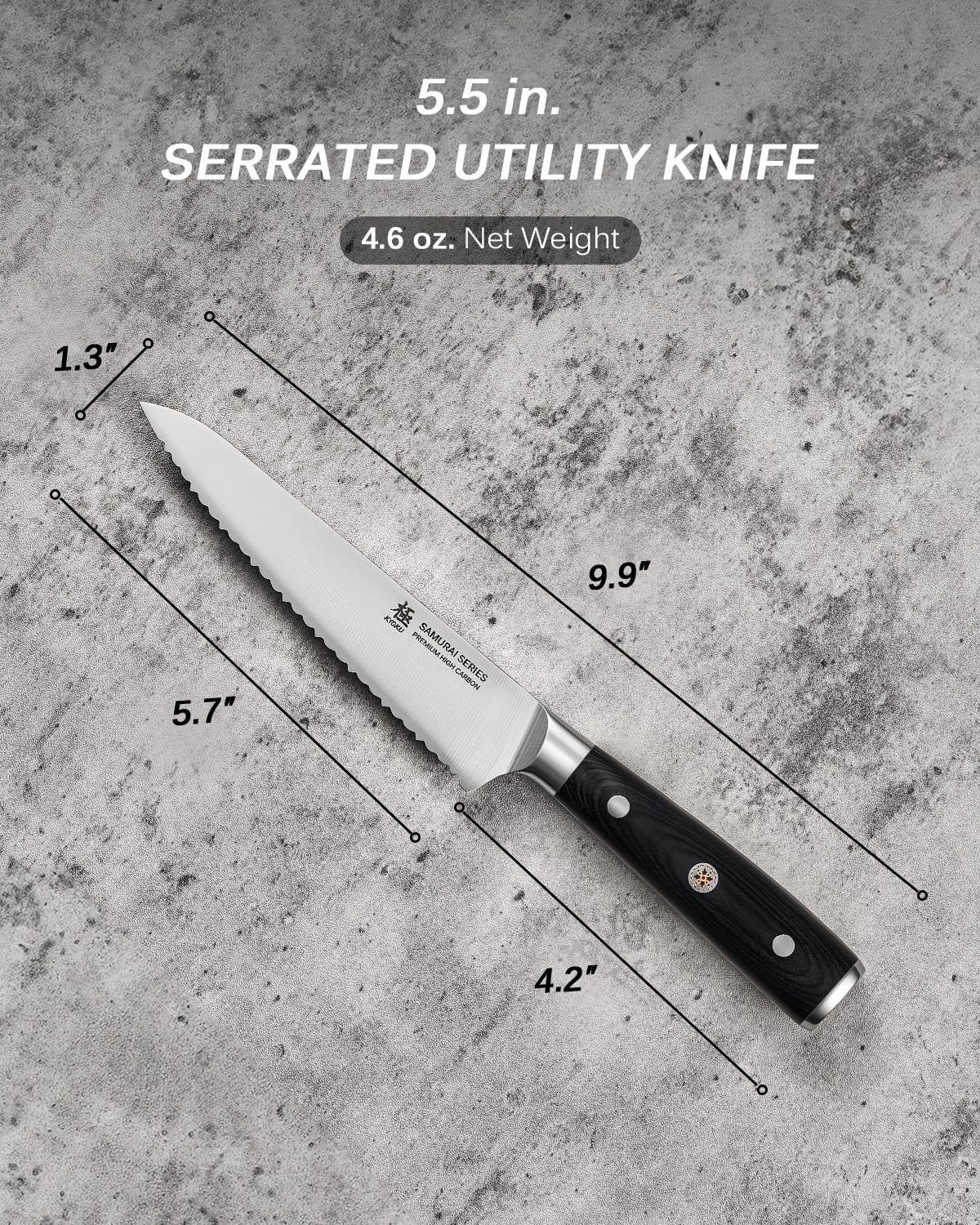 5" Serrated Cheese Knife - German Steel Cheese Slicer with Sheath | German 1.4116 Stainless Steel Full Tang Hollow Blade, Pakkawood Handle, Hard Soft Cheese Slicing Knife With Gift Box