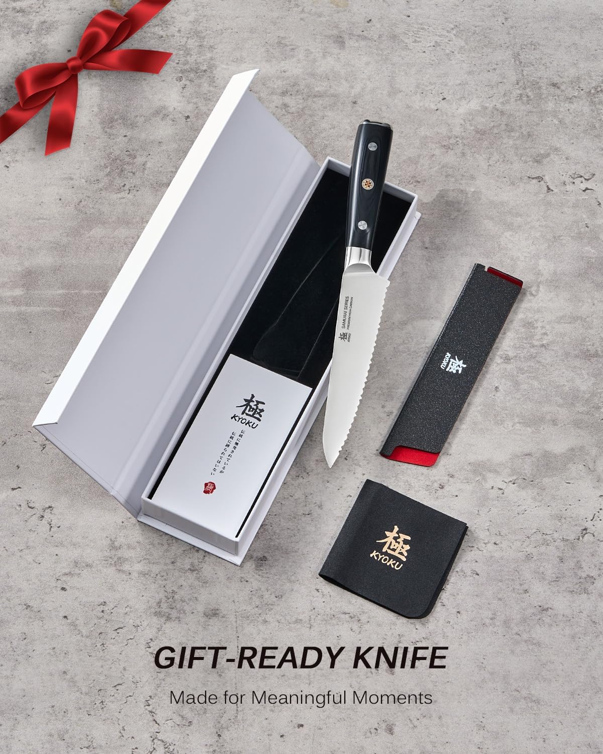 5" Serrated Cheese Knife - German Steel Cheese Slicer with Sheath | German 1.4116 Stainless Steel Full Tang Hollow Blade, Pakkawood Handle, Hard Soft Cheese Slicing Knife With Gift Box