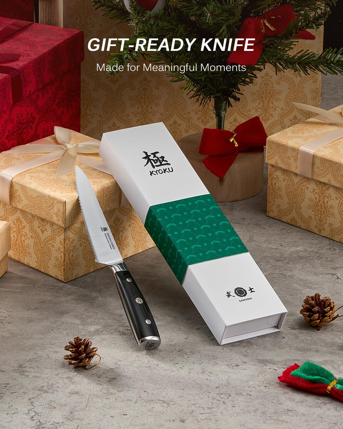 5" Serrated Cheese Knife - German Steel Cheese Slicer with Sheath | German 1.4116 Stainless Steel Full Tang Hollow Blade, Pakkawood Handle, Hard Soft Cheese Slicing Knife With Gift Box