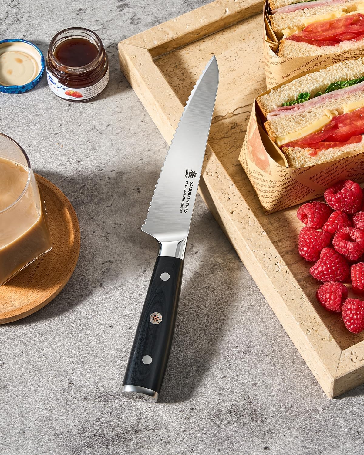 5" Serrated Cheese Knife - German Steel Cheese Slicer with Sheath | German 1.4116 Stainless Steel Full Tang Hollow Blade, Pakkawood Handle, Hard Soft Cheese Slicing Knife With Gift Box
