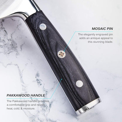 5" Serrated Cheese Knife - German Steel Cheese Slicer with Sheath | German 1.4116 Stainless Steel Full Tang Hollow Blade, Pakkawood Handle, Hard Soft Cheese Slicing Knife With Gift Box