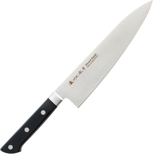 Chef Knife, 8.2 Inch Japanese knife, 濃州正宗作, Stainless steel, Black Handle, Kitchen knife, HOUCHO