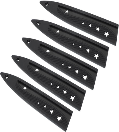 Plastic Safety Knife Cover Sleeves for 5" Paring Knife, 5 Pack Knife Blade Guard Protector Universal Kitchen Knife Sheath for Kitchen Bar, Black