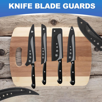 Plastic Safety Knife Cover Sleeves for 5" Paring Knife, 5 Pack Knife Blade Guard Protector Universal Kitchen Knife Sheath for Kitchen Bar, Black