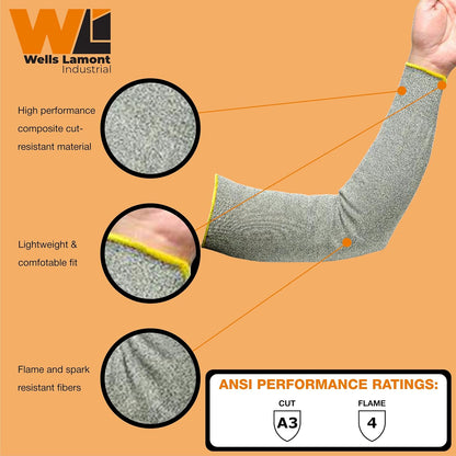 Knit Flame Resistant Work Sleeve | HPPE - Automotive, Metal Fabrication, Stamping