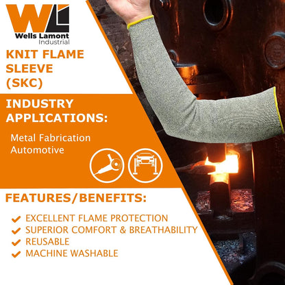 Knit Flame Resistant Work Sleeve | HPPE - Automotive, Metal Fabrication, Stamping