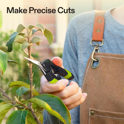 6.5 Inch Gardening Scissors Hand Pruner Pruning Shear with Straight Stainless Steel Blades Orange 1-Pack | Straight Precision Stainless Steel Blades, Comfort Ergonomic Grips, Ideal Snip for deadheading, trimming & shaping plants