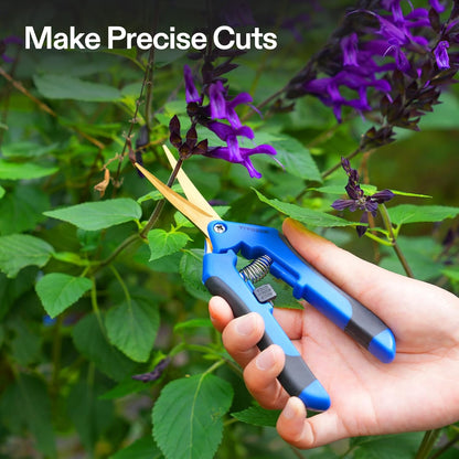 6.5 Inch Gardening Scissors Hand Pruner Pruning Shear with Straight Stainless Steel Blades Orange 1-Pack | Straight Precision Stainless Steel Blades, Comfort Ergonomic Grips, Ideal Snip for deadheading, trimming & shaping plants