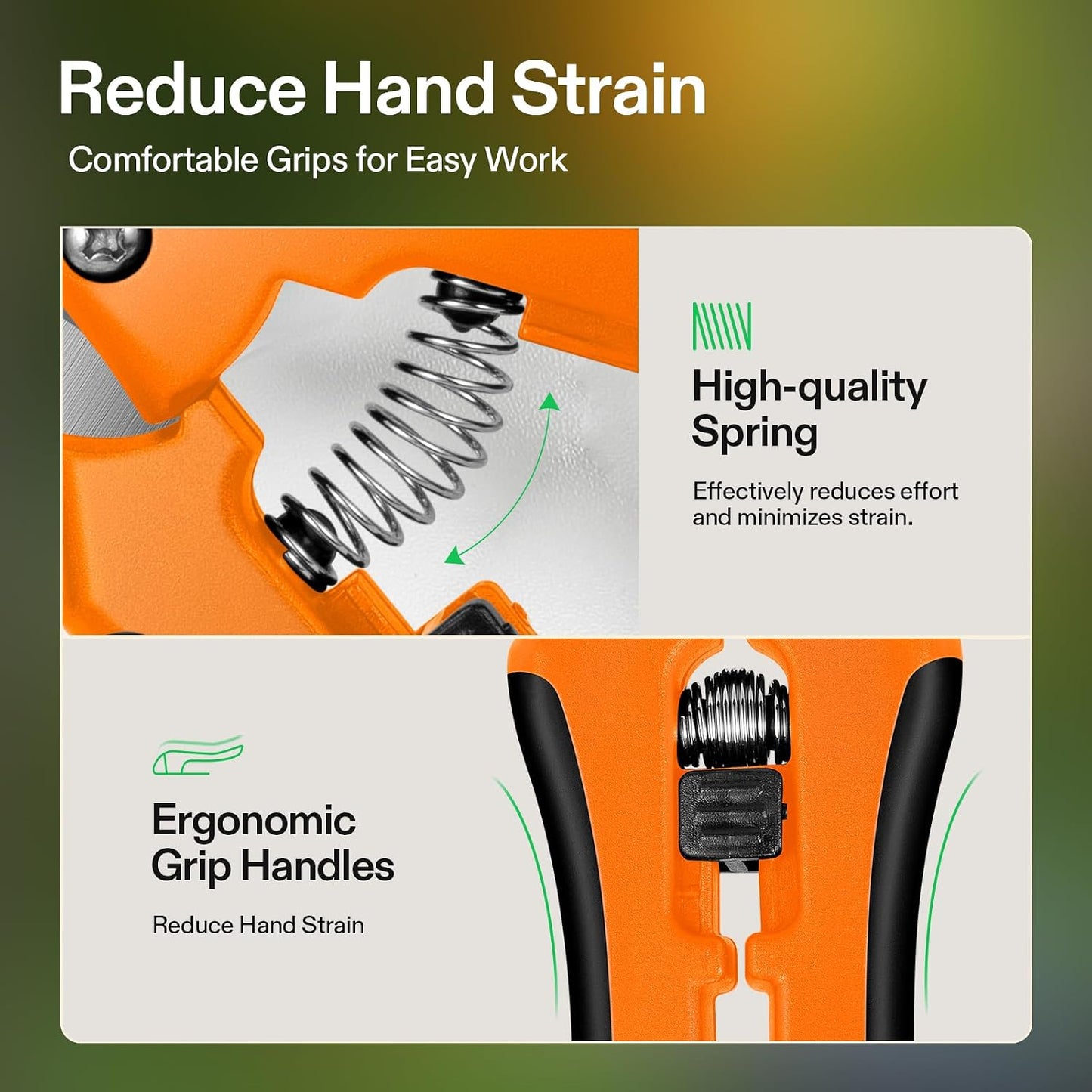 6.5 Inch Gardening Scissors Hand Pruner Pruning Shear with Straight Stainless Steel Blades Orange 1-Pack | Straight Precision Stainless Steel Blades, Comfort Ergonomic Grips, Ideal Snip for deadheading, trimming & shaping plants
